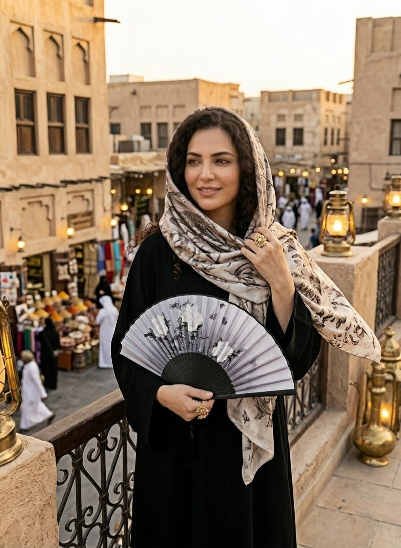 مروحة يدوية على شكل زهرة الفاوانيا، هدية مصنوعة يدوياً - Image 3