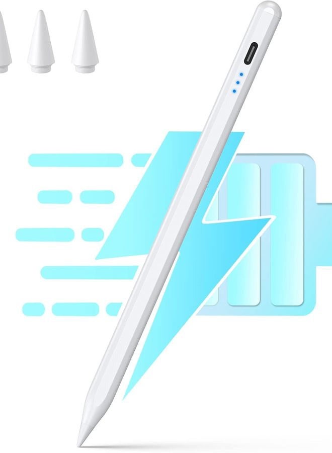 JAMJAKE قلم ستايلس لجهاز آيباد الجيل 11 و 10 - شحن أسرع بـ 10 دقائق متوافق مع (2018-2025) آبل آيباد 6-11 جيل، آيباد إير 3/4/5/M2/M3، آيباد ميني 5/6، آيباد برو 11"/12.9"/M4 - Image 1