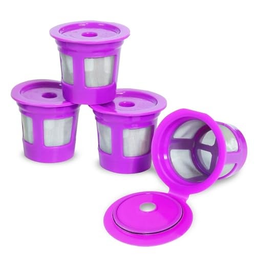 Perfect Pod 1-Stream Cafe Save Reusable K Cup Pod Coffee Filters - Refillable Coffee Pod Capsules with Built-In, Integrated Mesh Strainer for use with Keurig & Select Single Cup Coffee Makers, 4-Pack - Image 1