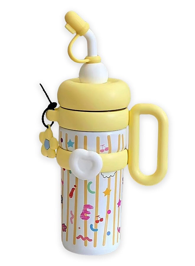 LITTLE SURPRISE BOX Little Surprise Box, Bubble Yellow Alphabets Stainless Steel Water Tumbler bottle for Kids & Adults , 1000ml - Image 1