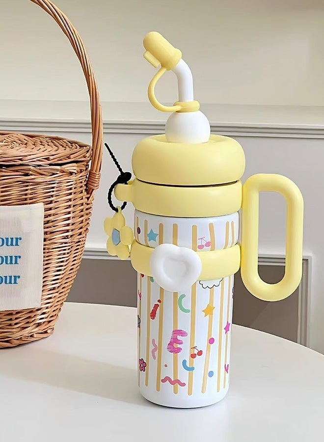 LITTLE SURPRISE BOX Little Surprise Box, Bubble Yellow Alphabets Stainless Steel Water Tumbler bottle for Kids & Adults , 1000ml - Image 2