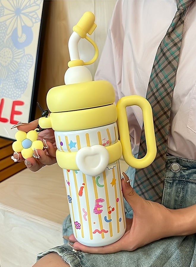 LITTLE SURPRISE BOX Little Surprise Box, Bubble Yellow Alphabets Stainless Steel Water Tumbler bottle for Kids & Adults , 1000ml - Image 3