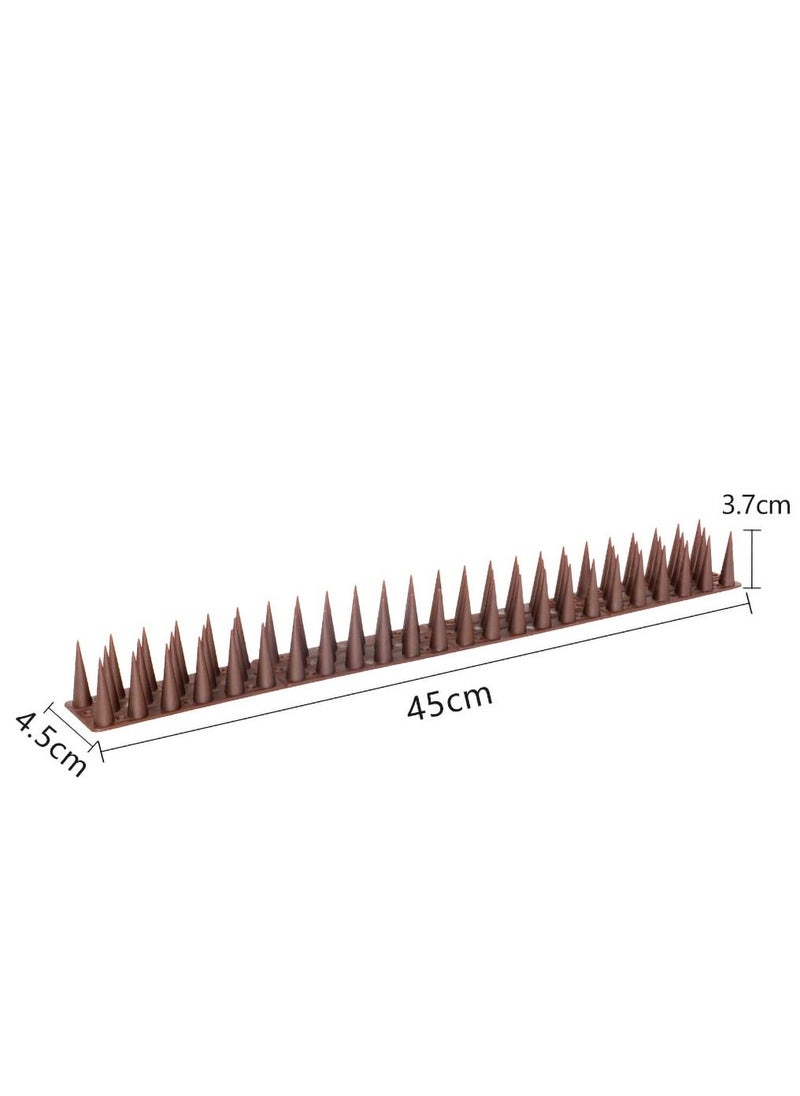 Arabest - Bird Spikes, 12 Pack Plastic Repellent Spikes Anti Theft and Animal, Outdoor Bird Deterrent Spikes for Wall, Roof, Fence, Railing (Brown) - Image 1