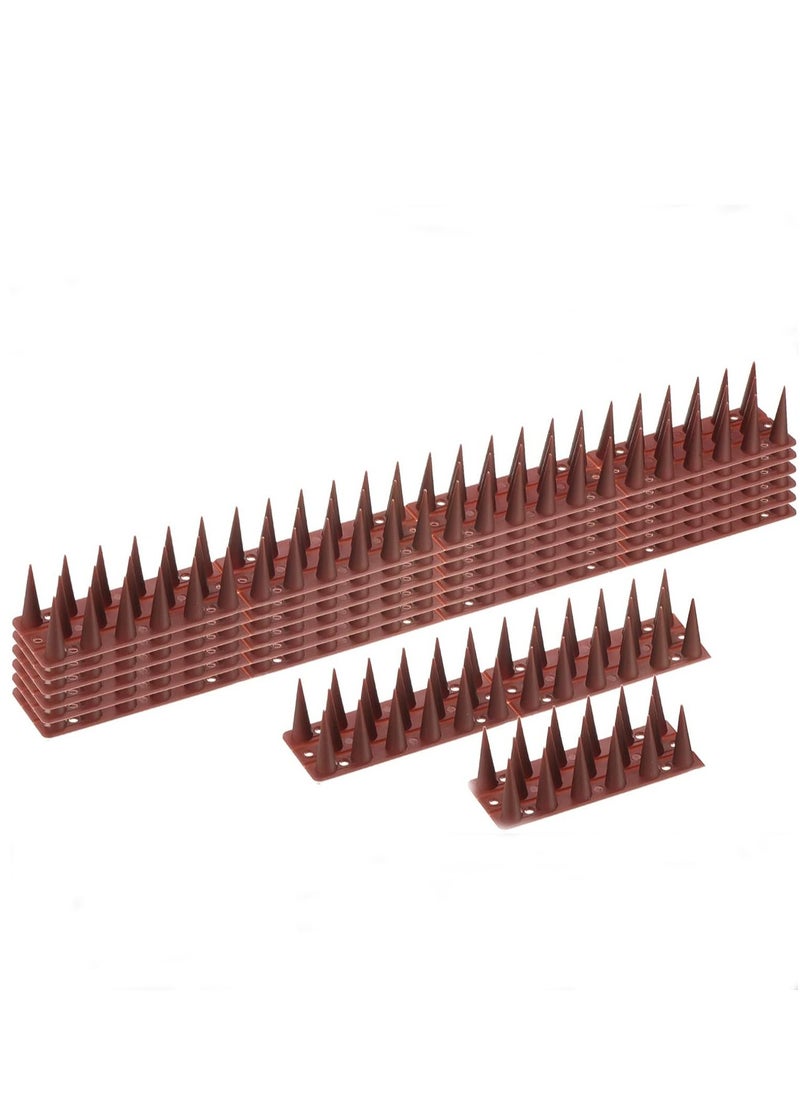 Arabest - Bird Spikes, 12 Pack Plastic Repellent Spikes Anti Theft and Animal, Outdoor Bird Deterrent Spikes for Wall, Roof, Fence, Railing (Brown) - Image 1