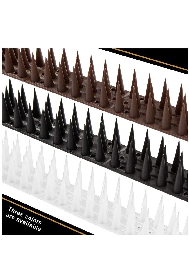 Arabest - Bird Spikes, 12 Pack Plastic Repellent Spikes Anti Theft and Animal, Outdoor Bird Deterrent Spikes for Wall, Roof, Fence, Railing (Brown) - Image 1