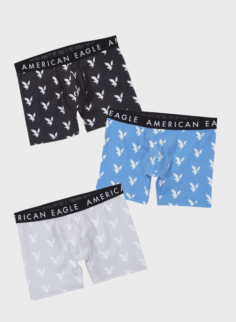 American Eagle 3 Pack Classic Assorted Logo Band Boxer