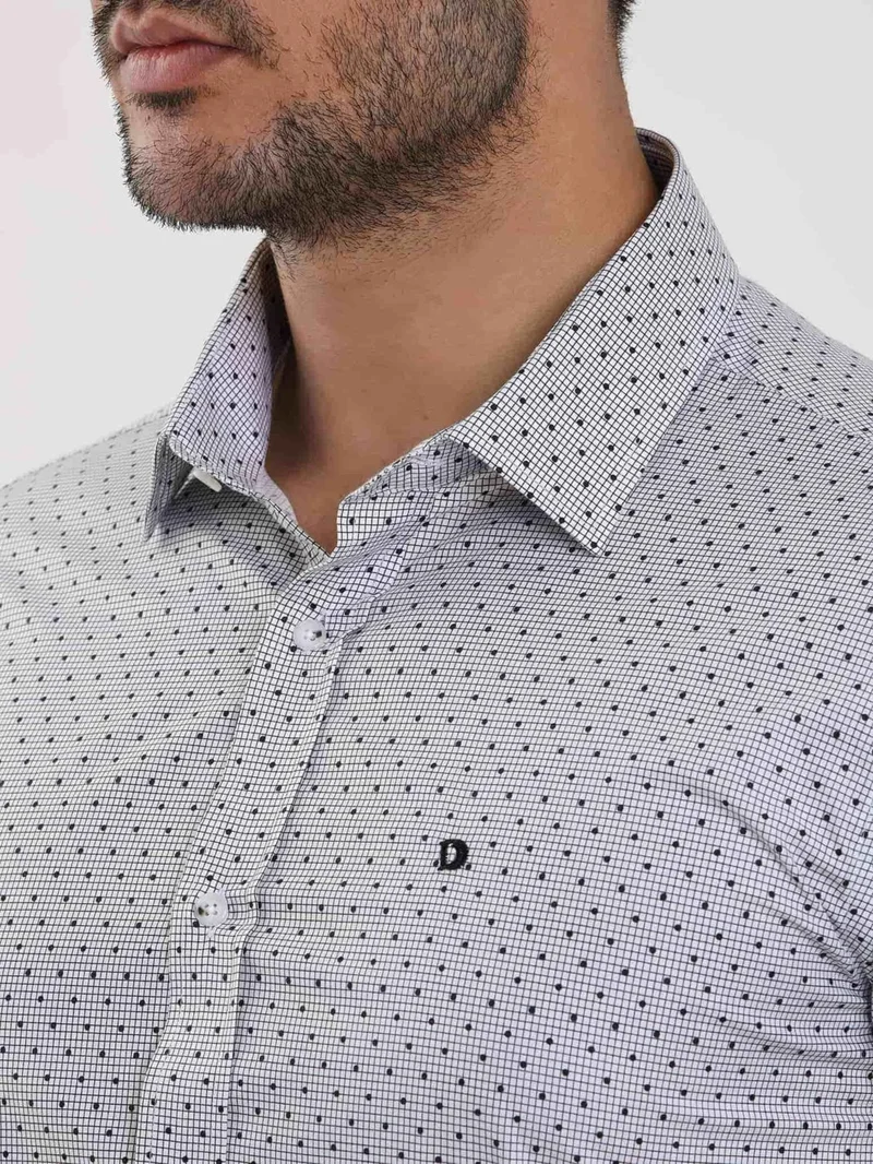 Dufy Slim Fit Button Collar Black Men's Shirt DU1234013021