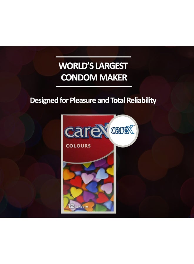 careX واقيات ذكورية بألوان | اختيار من الألوان الزاهية للمتعة والإثارة | 12 قطعة - Image 4