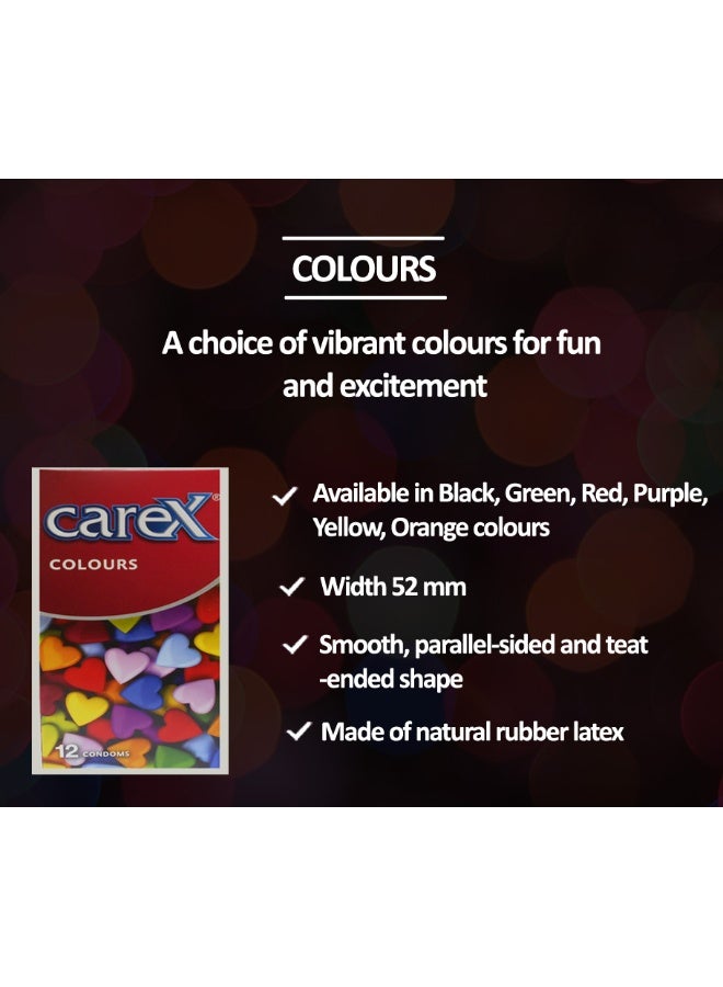 careX واقيات ذكورية بألوان | اختيار من الألوان الزاهية للمتعة والإثارة | 12 قطعة - Image 5