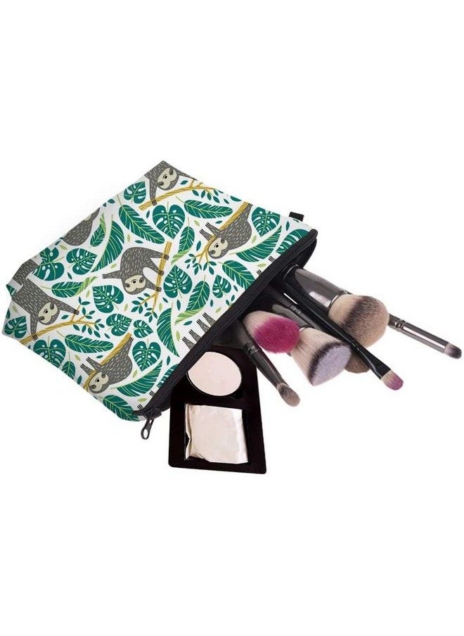 HOUSE OF QUIRK Small Makeup Bags Cute Travel Waterproof Cosmetic Pouch Toiletry Bag Accessories Organizer For Women And Girls (Green Sloth)  - Image 4