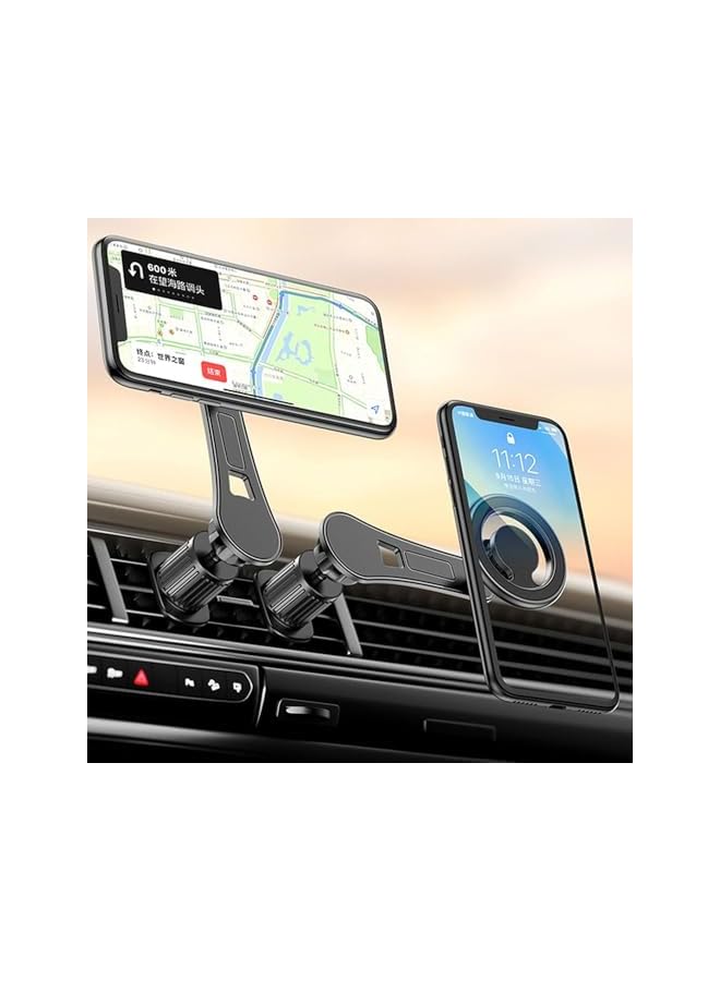 S-TOP Car Phone Holder, Compatible for Car Mount for iPhone Mobile Holder for car, Car Vent 360° Rotation Magnetic Car Mount for All Smart Phones (Silver) - Image 5