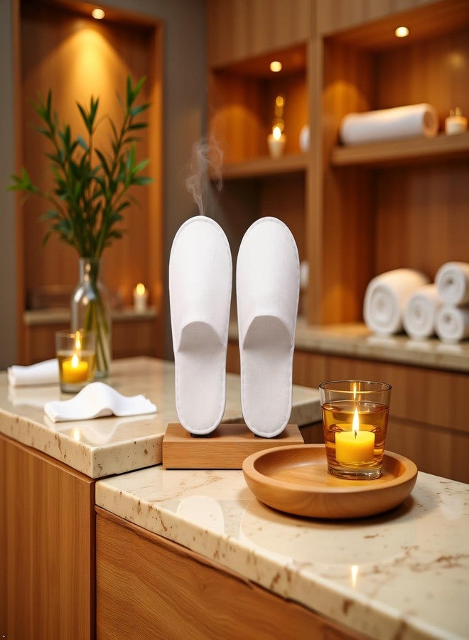 MofivKce 30 Pairs Disposable Slippers for Guests，10.5 Inch Luxury Disposable Slippers Bulk，Non-Slip Spa Hotel & House Slippers for Women Men - Image 2