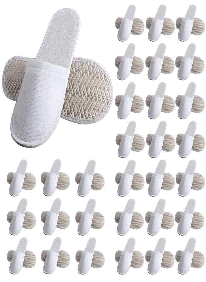 MofivKce 30 Pairs Disposable Slippers for Guests，10.5 Inch Luxury Disposable Slippers Bulk，Non-Slip Spa Hotel & House Slippers for Women Men - Image 1