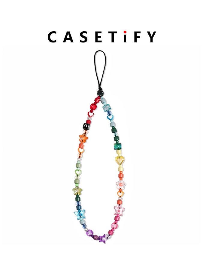 Casetify Phone Charm Hands-Free Phone Wrist Strap Phone Strap Beaded Phone Lanyard Wrist Strap Butterfly Phone Rainbow Beaded Phone Chain Strap for Girls Acrylic - Image 1