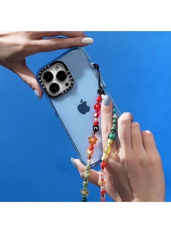 Casetify Phone Charm Hands-Free Phone Wrist Strap Phone Strap Beaded Phone Lanyard Wrist Strap Butterfly Phone Rainbow Beaded Phone Chain Strap for Girls Acrylic - Image 2