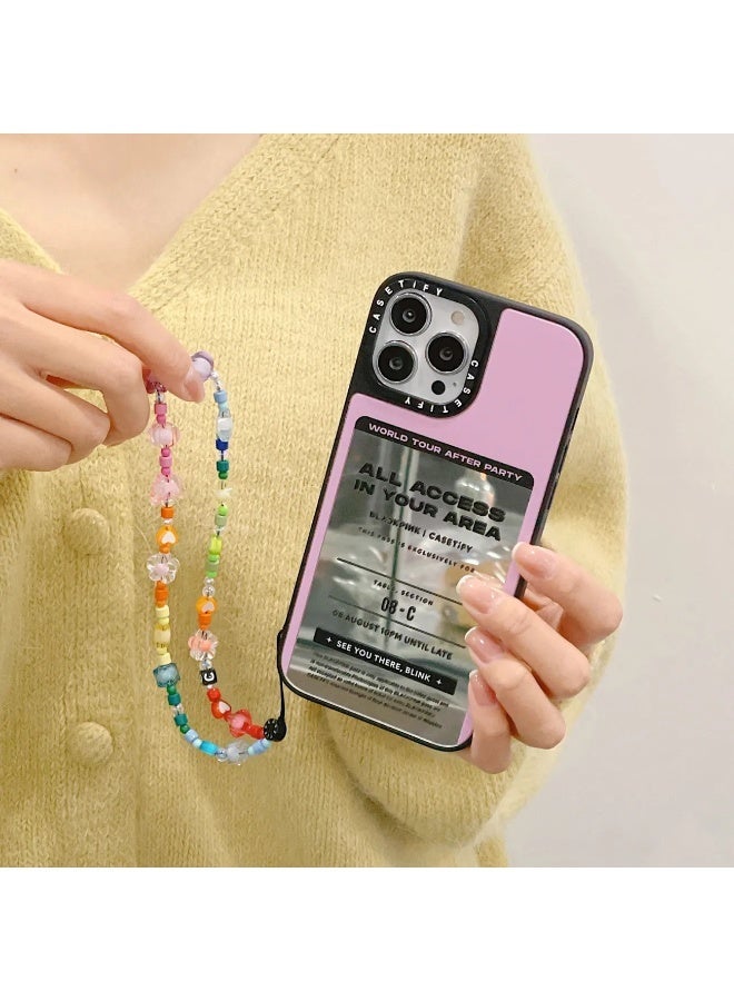 Casetify Phone Charm Hands-Free Phone Wrist Strap Phone Strap Beaded Phone Lanyard Wrist Strap Butterfly Phone Rainbow Beaded Phone Chain Strap for Girls Acrylic - Image 5