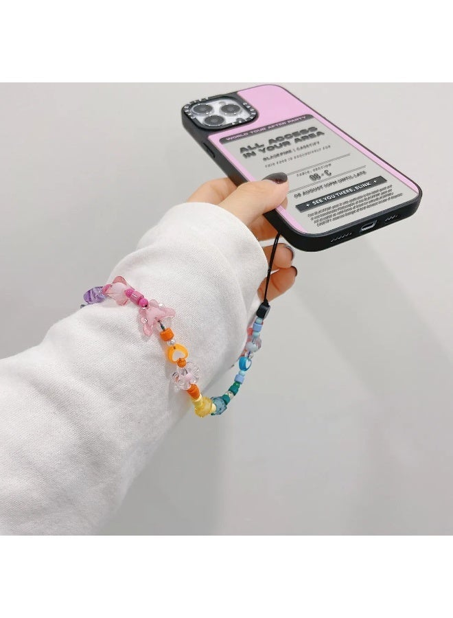 Casetify Phone Charm Hands-Free Phone Wrist Strap Phone Strap Beaded Phone Lanyard Wrist Strap Butterfly Phone Rainbow Beaded Phone Chain Strap for Girls Acrylic - Image 4