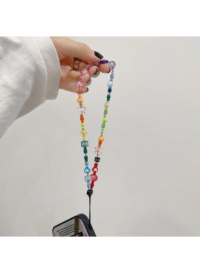 Casetify Phone Charm Hands-Free Phone Wrist Strap Phone Strap Beaded Phone Lanyard Wrist Strap Butterfly Phone Rainbow Beaded Phone Chain Strap for Girls Acrylic - Image 3