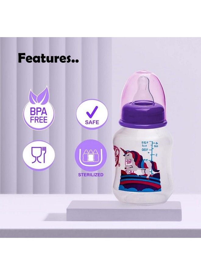 BuddsBuddy Belle Bpa Free Regular Neck Baby Feeding Bottle (Purple 125 Ml)  - Image 5