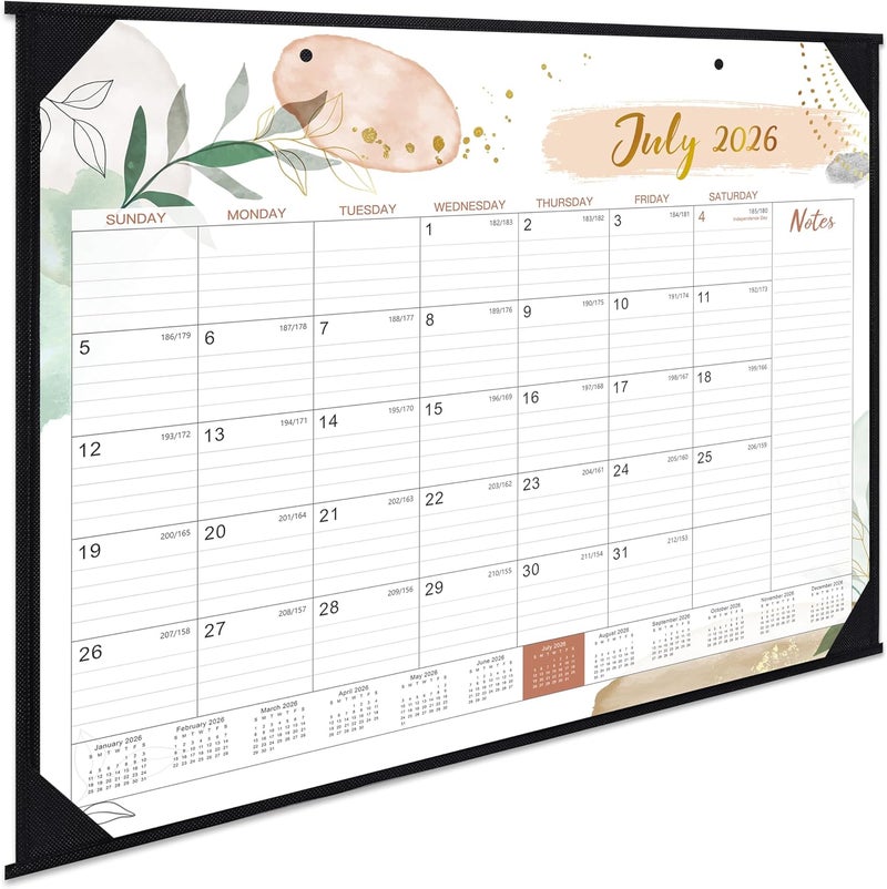 Feteulo 2026 Desk Calendar - Desk Calendar 2026, 22" x 17", July 2025 - December 2026, 18 Monthly Desk/Wall Calendar, Large Ruled Blocks, Notes, Thick Paper, Corner Protector - Image 1