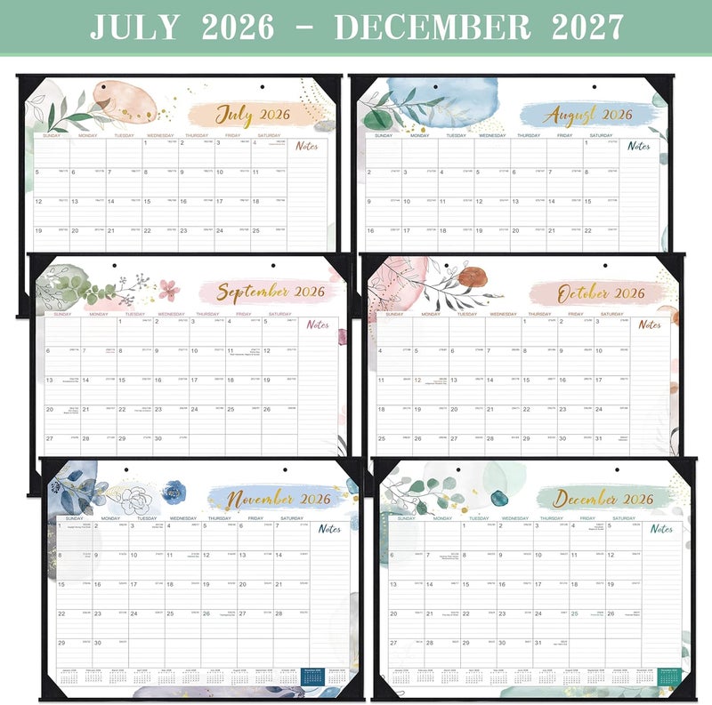 Feteulo 2026 Desk Calendar - Desk Calendar 2026, 22" x 17", July 2025 - December 2026, 18 Monthly Desk/Wall Calendar, Large Ruled Blocks, Notes, Thick Paper, Corner Protector - Image 5