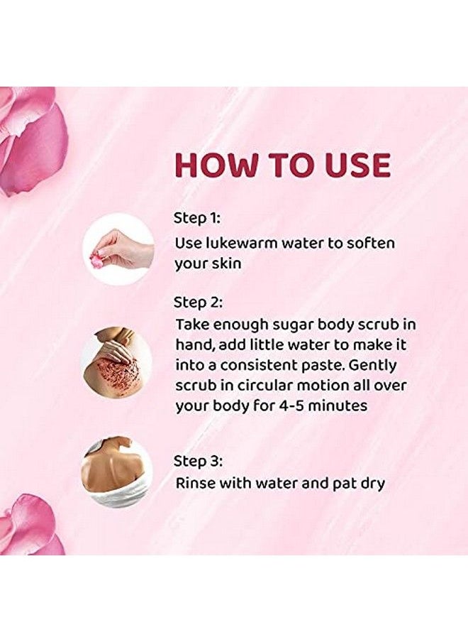 BRYAN & CANDY New York Delicate Rose Sugar Body Scrub Enriched with Rose Oil Argan Oil Fruit AHA's And Oatmeal to Remove Dead Skin Cells for Glowing Skin (200gm)  - Image 5