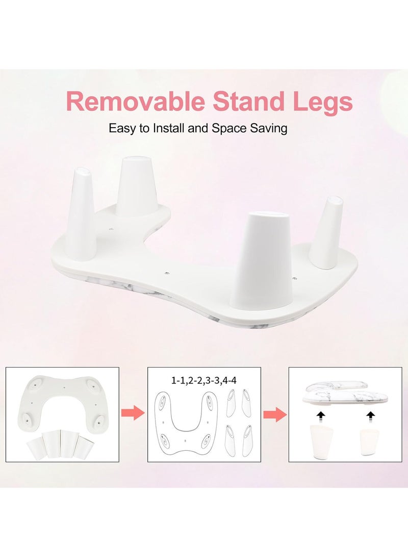 brunson مسند ذراع الأظافر لتقنية الأظافر على شكل U - رمادي مسند ذراع الأظافر مريح لمانيكير الأظافر وسادة دعم اليد، مسند ذراع من جلد PU لتقنية فن الأظافر الأكريليكي، تركيب سريع - Image 2