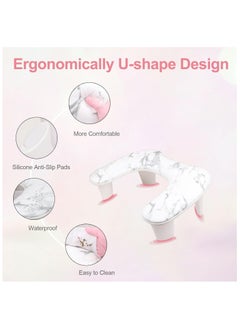brunson Nail Arm Rest for Nails Tech U Shaped - Grey Nail Arm Rest Comfortable Manicure Nail Hand Rest Pillow Cushion, PU Leather Nail Armrest Stand for Acrylic Nail Art Tech, Quick Installation  - Image 3