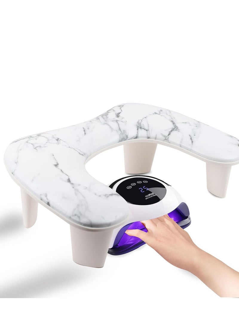 brunson مسند ذراع الأظافر لتقنية الأظافر على شكل U - رمادي مسند ذراع الأظافر مريح لمانيكير الأظافر وسادة دعم اليد، مسند ذراع من جلد PU لتقنية فن الأظافر الأكريليكي، تركيب سريع - Image 5