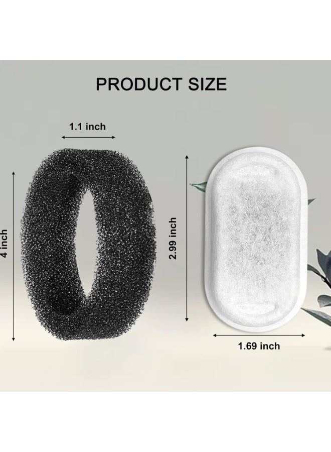 منى للألعاب فلاتر استبدال لنافورة مياه القطط سعة 3.2 لتر من الستانلس ستيل، طقم 4 + 4 فلاتر قابلة للغسل مع نظام ترشيح ثلاثي، كربون نشط وإسفنجة ترشيح - Image 4
