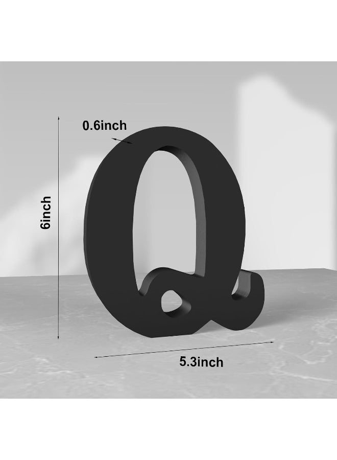 TPGP 6 Inch Black Wood Letter (Q) For Wall Decor - Image 2