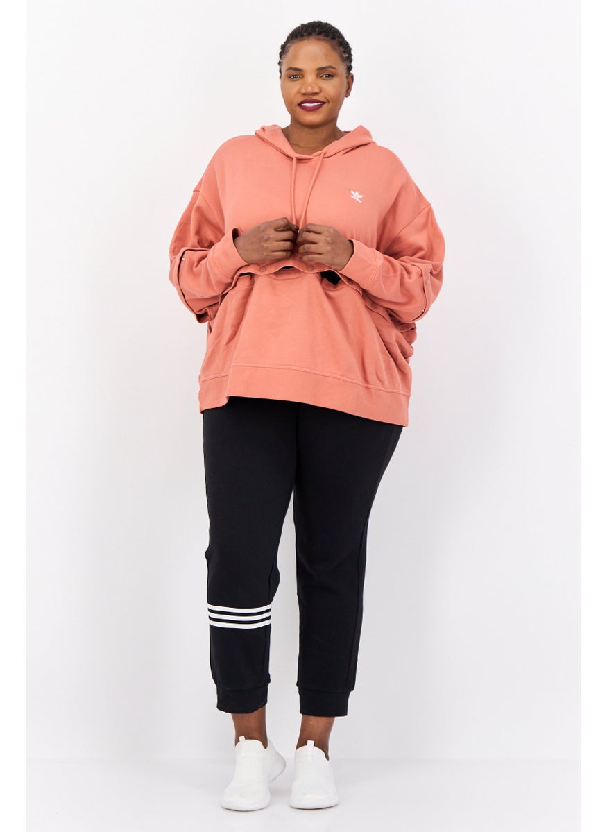 adidas Originals Women Plus Size Long Sleeves Training Hoodie, Pink  - Image 2