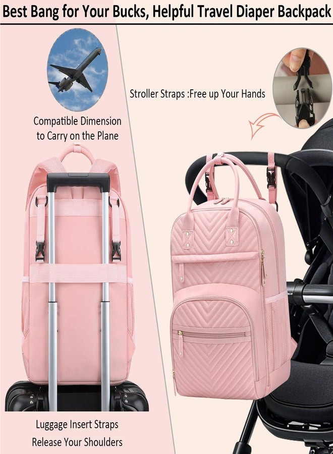 Tenot Diaper Bag Backpack Tote for Women Large Capacity, Baby Bag with Insulated Pockets Multifunctional Diaper Bags, Baby Pink, 12.20"L x 7.0"W x 16.0"H, With Extra Layer & Changing Pad - Image 4