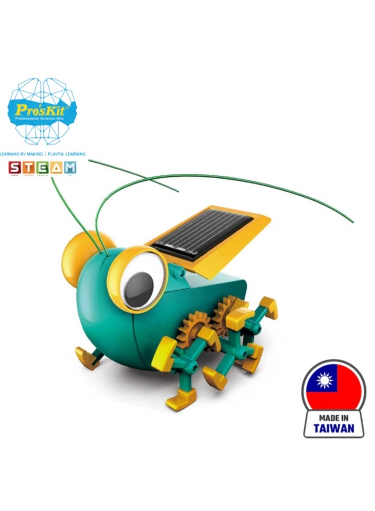 بروس كيت مجموعة Pro’sKit GE-683 Solar Bug - مجموعة تجميع روبوت يعمل بالطاقة الشمسية للأطفال (51 قطعة، بدون بطاريات) - Image 1
