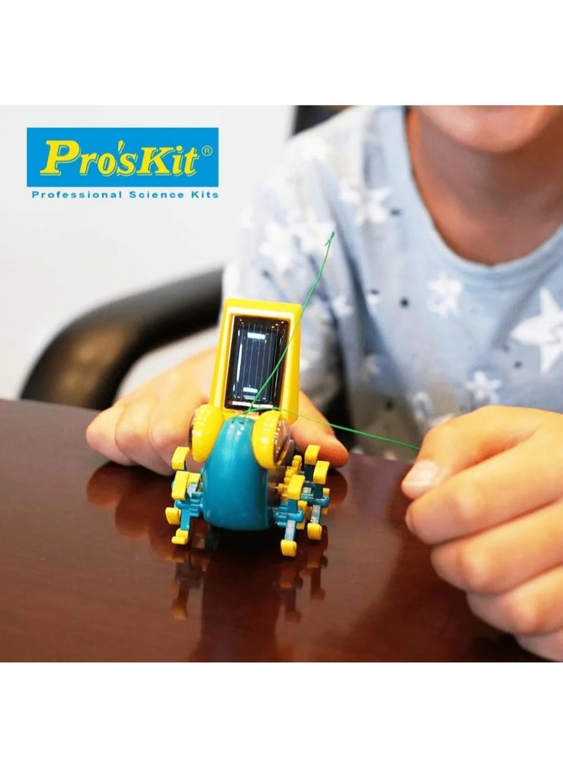 بروس كيت مجموعة Pro’sKit GE-683 Solar Bug - مجموعة تجميع روبوت يعمل بالطاقة الشمسية للأطفال (51 قطعة، بدون بطاريات) - Image 2