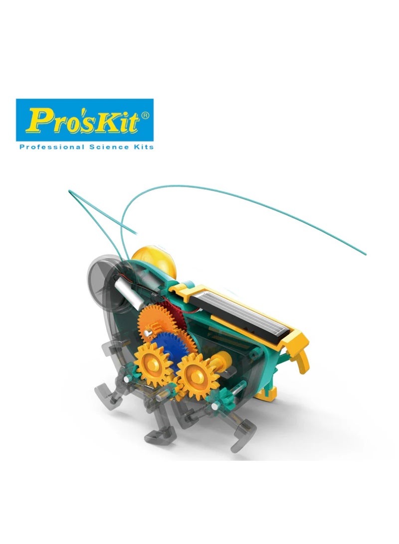 بروس كيت مجموعة Pro’sKit GE-683 Solar Bug - مجموعة تجميع روبوت يعمل بالطاقة الشمسية للأطفال (51 قطعة، بدون بطاريات) - Image 4