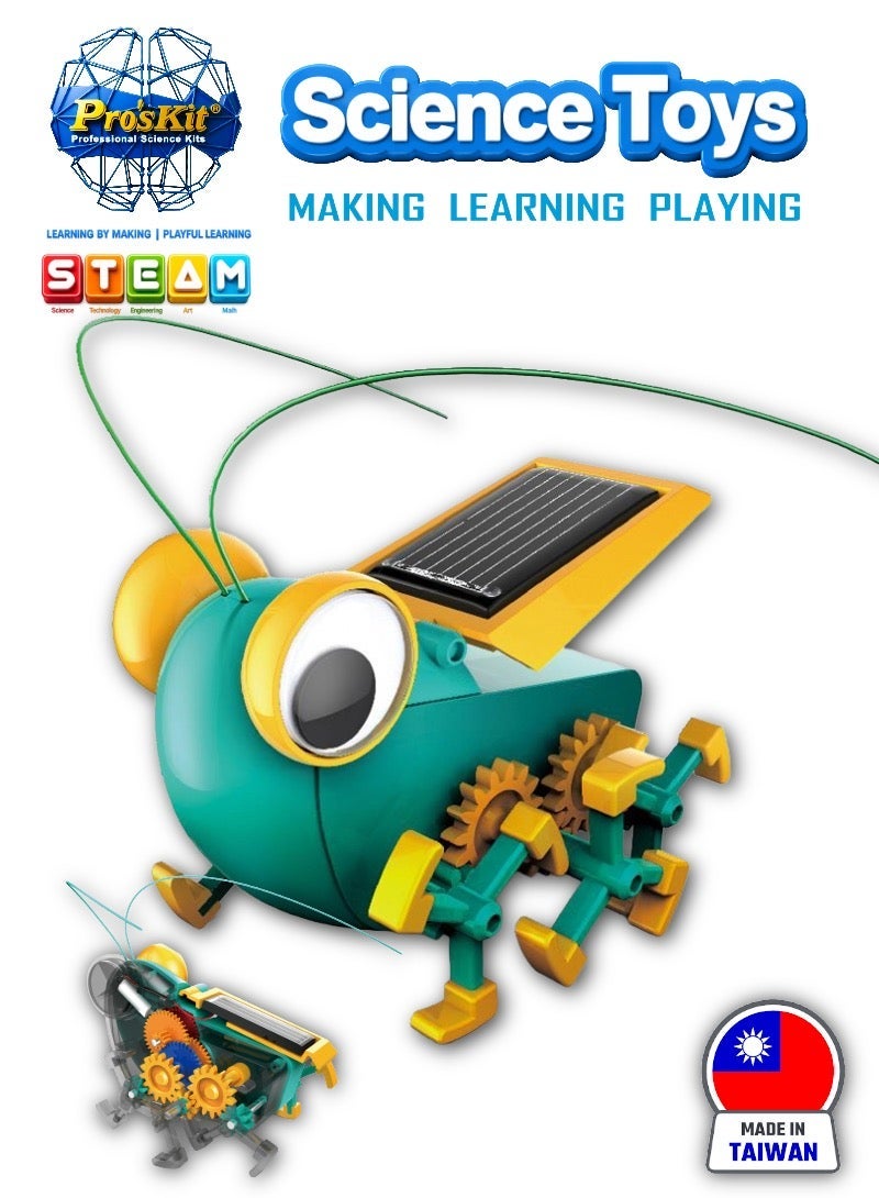 Pro'skit Pro’sKit GE-683 Solar Bug – DIY Solar-Powered Robot Assembly STEM Kit for Kids (51 Pieces, Battery-Free) - Image 1