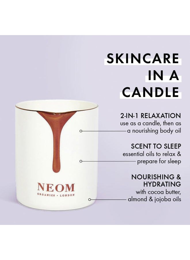 NEOM NEOM - Intensive Skin Treatment Candle | 4.93 Fl Oz (140gr) | Lavender, Chamomile & Patchouli | Massage Oil Candle for Sleep | 100% Natural Fragrances | Nourish & Soften | Signature Sleepy Scent  - Image 2