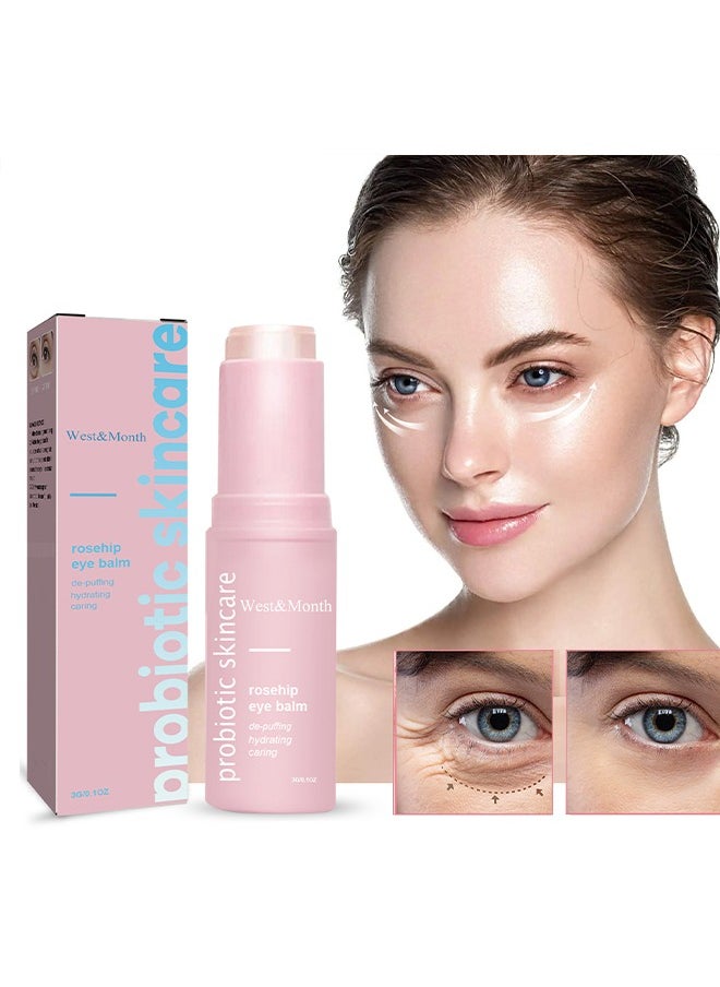 West&Month Rosehip Eye Balm,Rose Fruit Eye Cream Stick, Moisturizing And Moisturizing Around The Eyes, Reducing Wrinkles And Dark Circles,De-Puffing,Brightening,Repairing And Lifting And Tightening Eye Cream  - Image 1