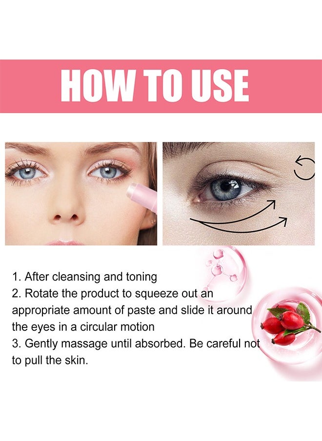 West&Month Rosehip Eye Balm,Rose Fruit Eye Cream Stick, Moisturizing And Moisturizing Around The Eyes, Reducing Wrinkles And Dark Circles,De-Puffing,Brightening,Repairing And Lifting And Tightening Eye Cream  - Image 5