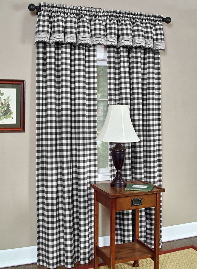 ACHIM Buffalo Check Panel Window Curtain - 42 Inch Width, 95 Inch Length - Black & White Plaid - Light Filtering Farmhouse Country Drapes for Bedroom Living & Dining Room Home Decor - Image 2