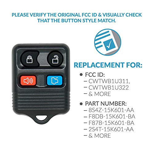 Keyless2Go Replacement for Keyless Entry Remote Car Key Fob Vehicles That Use CWTWB1U331, Self-Programming - 2 Pack - Image 4