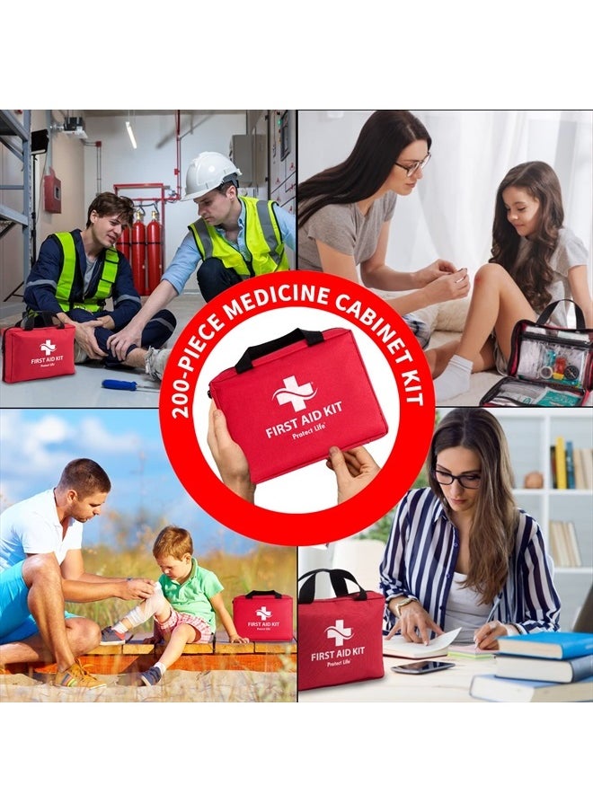 Protect Life - First Aid Kit for Home/Business | HSA/FSA Eligible Emergency Kit | Hiking First aid kit Camping | Travel First Aid Kit for Car|Small First Aid Kit Travel/Survival Medical kit - 200 Pieces - Image 1