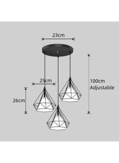 HUA QIANG WANG Modern 3-Light Pendant Light Fixture,Black Hanging Lamp for Dining Room Living Room Bedroom  - Image 2