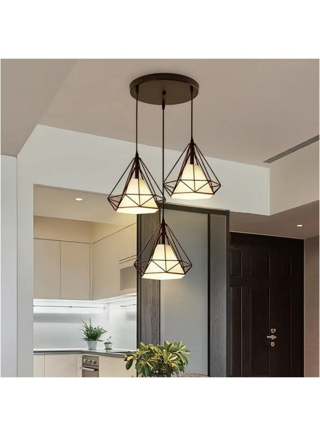 HUA QIANG WANG Modern 3-Light Pendant Light Fixture,Black Hanging Lamp for Dining Room Living Room Bedroom  - Image 3