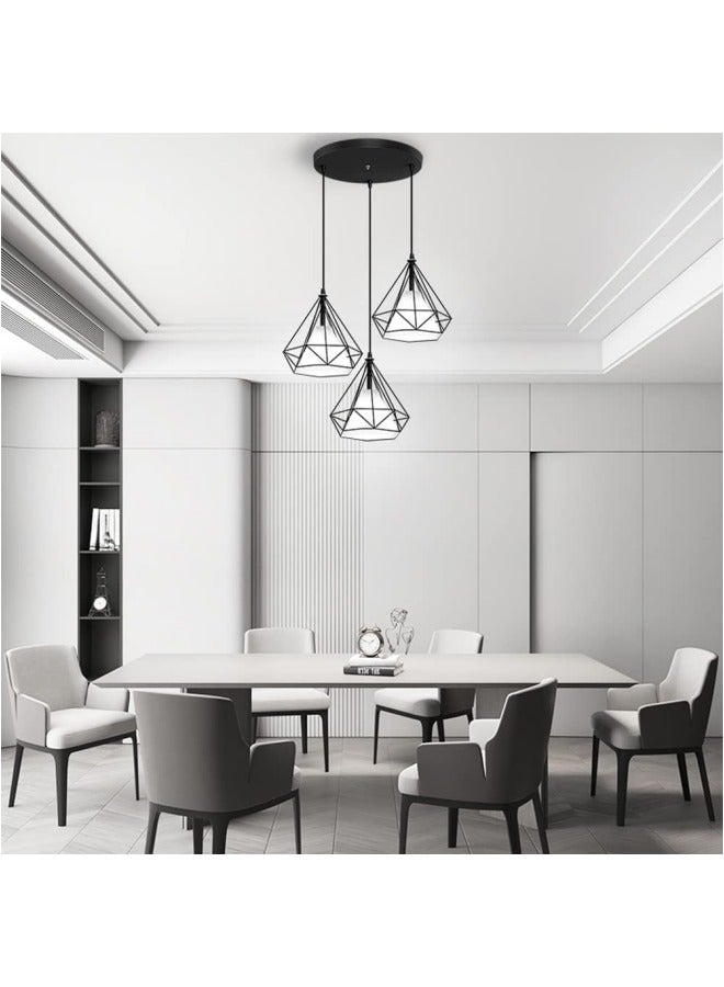Modern 3-Light Pendant Light Fixture,Black Hanging Lamp for Dining Room Living Room Bedroom