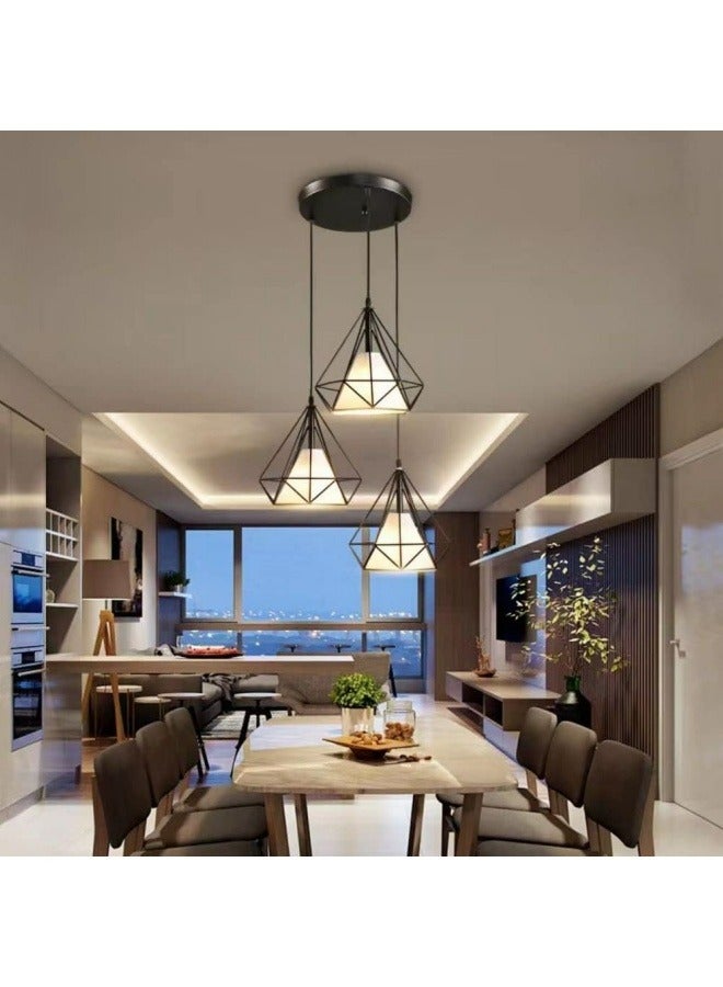 Modern 3-Light Pendant Light Fixture,Black Hanging Lamp for Dining Room Living Room Bedroom