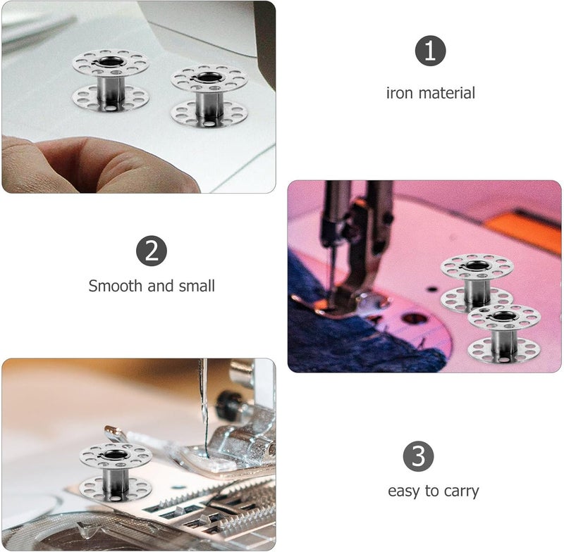 Artibetter Metal Bobbins for Sewing Machine 25-Slot Metal Thread Spools with Storage Box, Professional Empty Small Bobbins for Home Sewing and Embroidery Accessories - Image 3