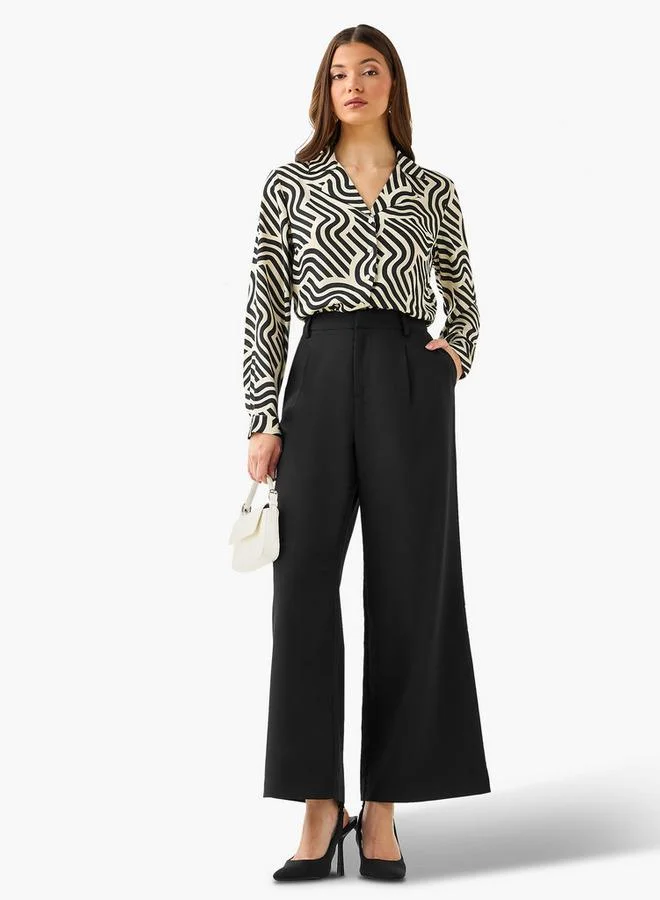سبلاش فيڤ Abstract Print Shirt with Notch Collar