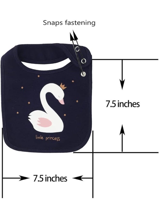 Maiwaput Maiwa 6 Pack Waterproof Cotton Baby Bibs for Girls Boys for Drooling Eating with Snaps Multi2a - Image 2